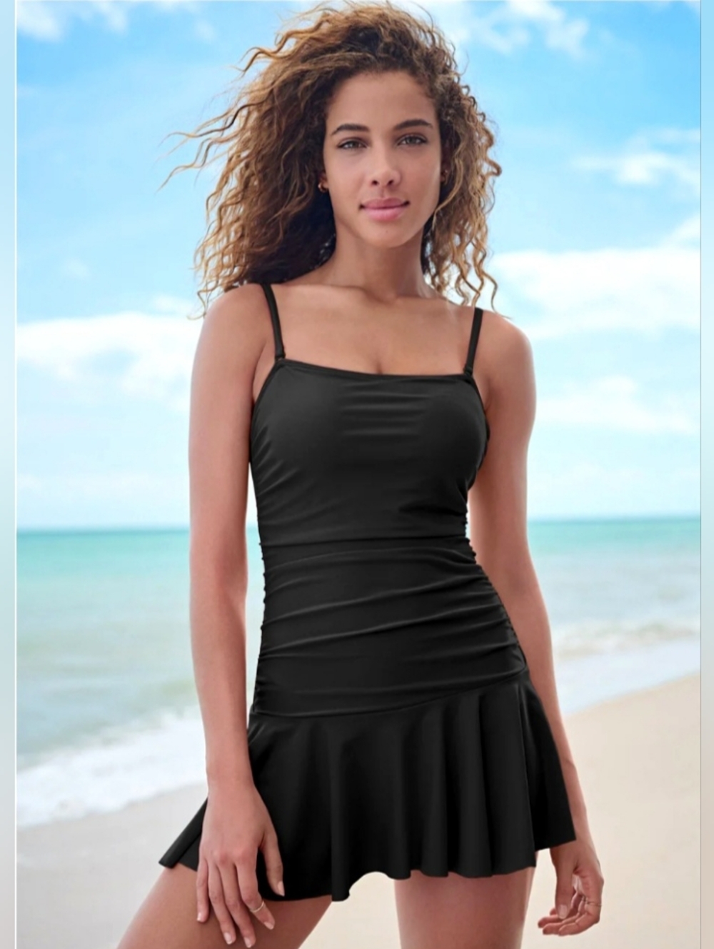 VENUS Venice Skirted Swim Dress Black Beauty, Size 18